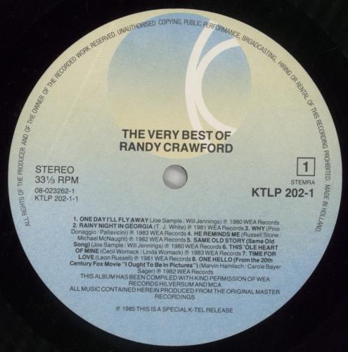 Randy Crawford The Very Best Of vinyl LP album (LP record) Dutch RCWLPTH859625