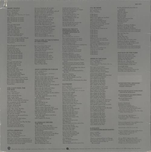 Randy Newman Little Criminals vinyl LP album (LP record) US RNMLPLI416295