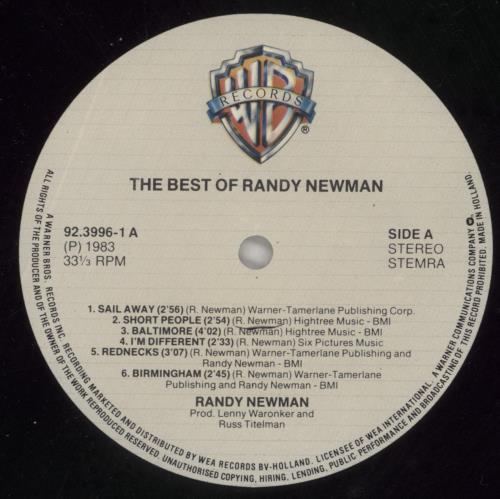 Randy Newman The Best Of vinyl LP album (LP record) Dutch RNMLPTH515781