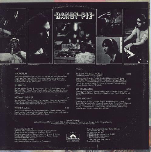 Randy Pie Randy Pie vinyl LP album (LP record) US 4D7LPRA790007