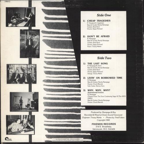 Randy Rampage Randy Rampage EP 12" vinyl single (12 inch record / Maxi-single) Canadian YG912RA706410