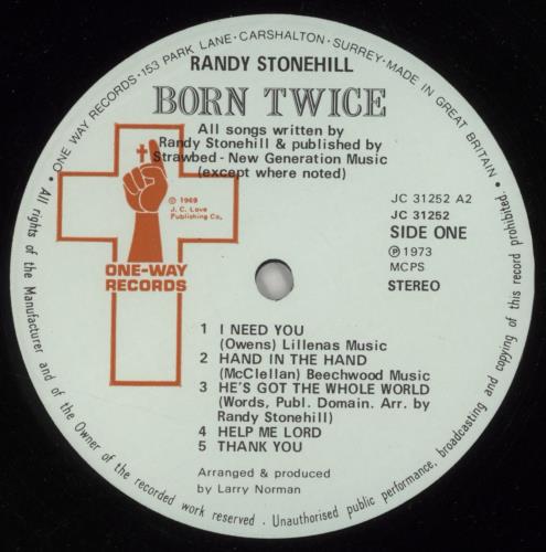 Randy Stonehill Born Twice vinyl LP album (LP record) UK 8CYLPBO871745