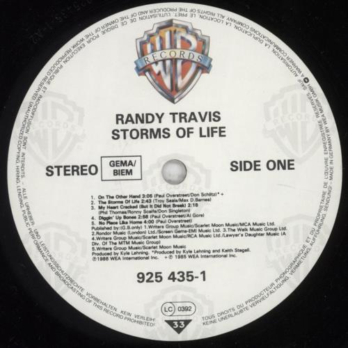 Randy Travis Storms Of Life vinyl LP album (LP record) German RANLPST434213