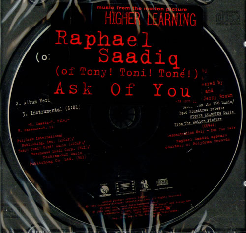 Raphael Saadiq Ask Of You CD single (CD5 / 5") US RQSC5AS500113