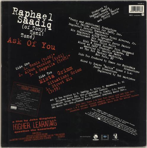 Raphael Saadiq Ask Of You 12" vinyl single (12 inch record / Maxi-single) US RQS12AS689440