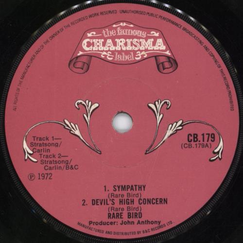 Rare Bird Sympathy 7" vinyl single (7 inch record / 45) UK RRB07SY801926