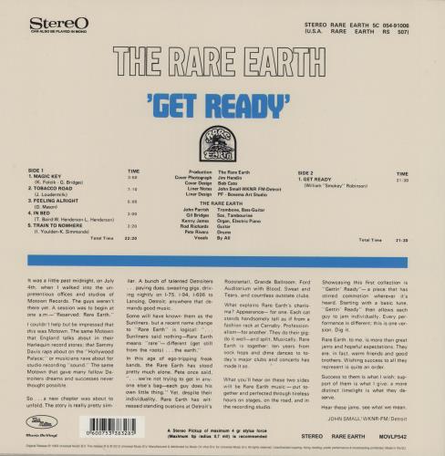 Rare Earth Get Ready - 180gram vinyl LP album (LP record) UK RRELPGE758649