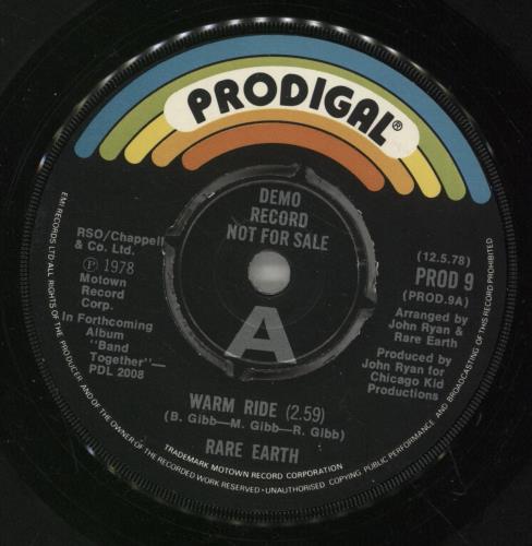 Rare Earth Warm Ride 7" vinyl single (7 inch record / 45) UK RRE07WA887736
