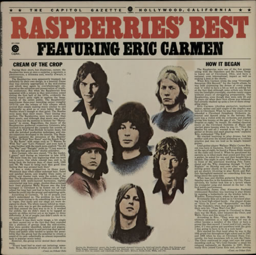 Raspberries Raspberries' Best Featuring Eric Carmen vinyl LP album (LP record) US RRPLPRA616014