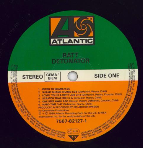 Ratt Detonator - EX vinyl LP album (LP record) German RTTLPDE767671