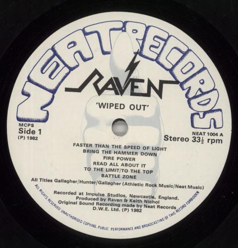 Raven Wiped Out vinyl LP album (LP record) UK RAVLPWI634266