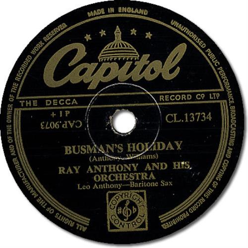 Ray Anthony Busman's Holiday 78rpm shellac record UK RCJ78BU397452