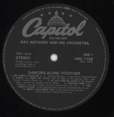 Ray Anthony Dancing Alone Together vinyl LP album (LP record) UK RCJLPDA385164