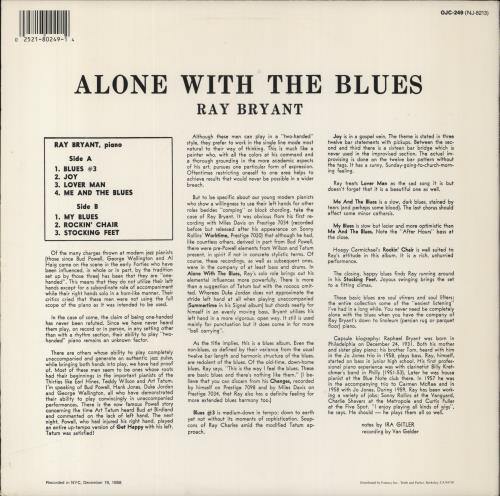 Ray Bryant Alone With The Blues vinyl LP album (LP record) UK 1RBLPAL838520
