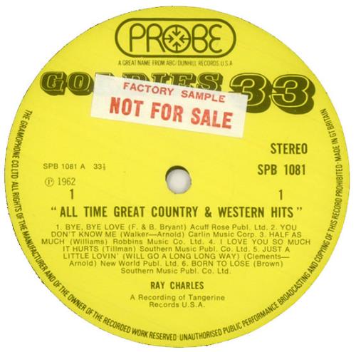 Ray Charles All Time Great Country And Western Hits 2-LP vinyl record set (Double LP Album) UK RYH2LAL450426