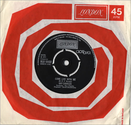 Ray Charles Come Live With Me 7" vinyl single (7 inch record / 45) UK RYH07CO478834