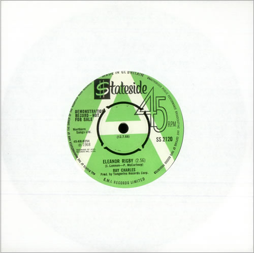Ray Charles Eleanor Rigby - 'A' Label Demo 7" vinyl single (7 inch record / 45) UK RYH07EL505413