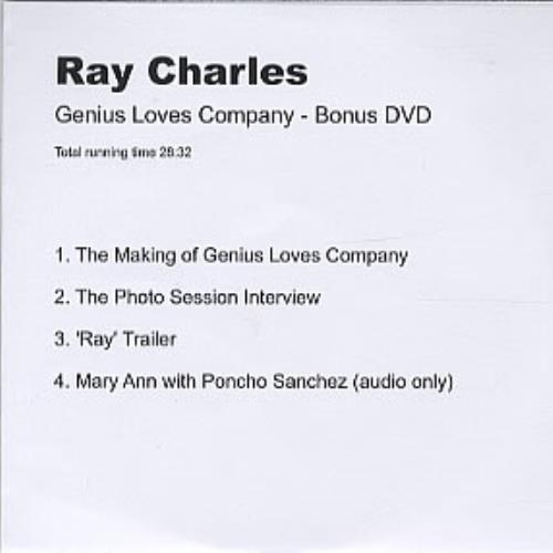 Ray Charles Genius Loves Company DVD UK RYHDDGE312570