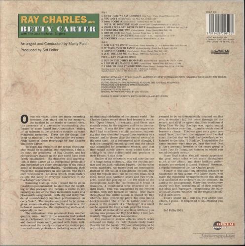 Ray Charles Ray Charles And Betty Carter vinyl LP album (LP record) UK RYHLPRA494921