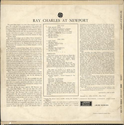 Ray Charles Ray Charles At Newport vinyl LP album (LP record) UK RYHLPRA746354
