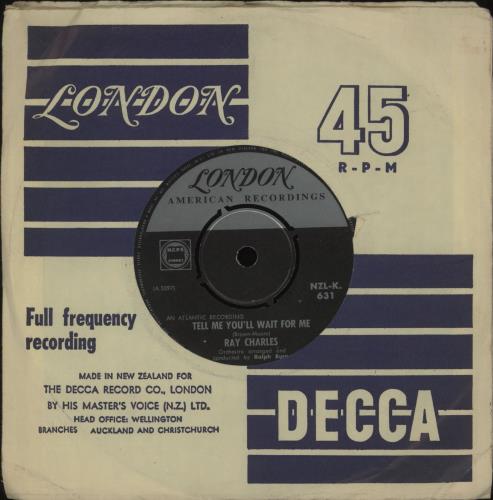 Ray Charles Tell Me You'll Wait For Me 7" vinyl single (7 inch record / 45) New Zealand RYH07TE677449