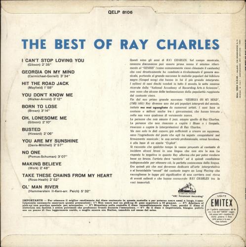 Ray Charles The Best Of Ray Charles vinyl LP album (LP record) Italian RYHLPTH711359