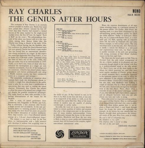 Ray Charles The Genius After Hours - EX vinyl LP album (LP record) UK RYHLPTH802488