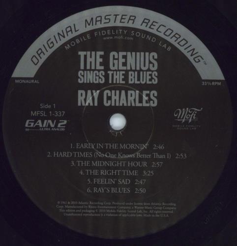 Ray Charles The Genius Sings The Blues vinyl LP album (LP record) US RYHLPTH803509