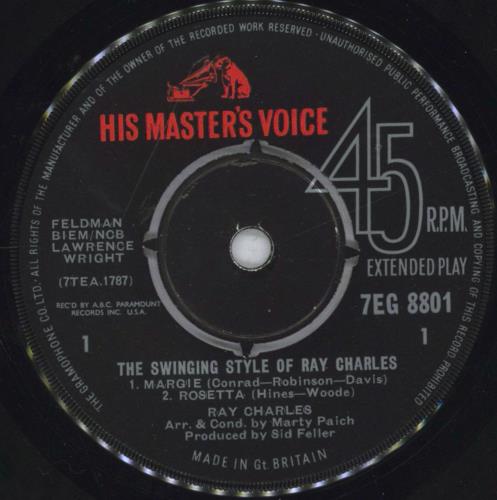 Ray Charles The Swinging Style Of Ray Charles 7" vinyl single (7 inch record / 45) UK RYH07TH832707