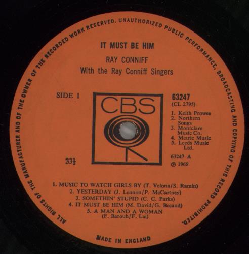 Ray Conniff It Must Be Him vinyl LP album (LP record) UK RD7LPIT886638