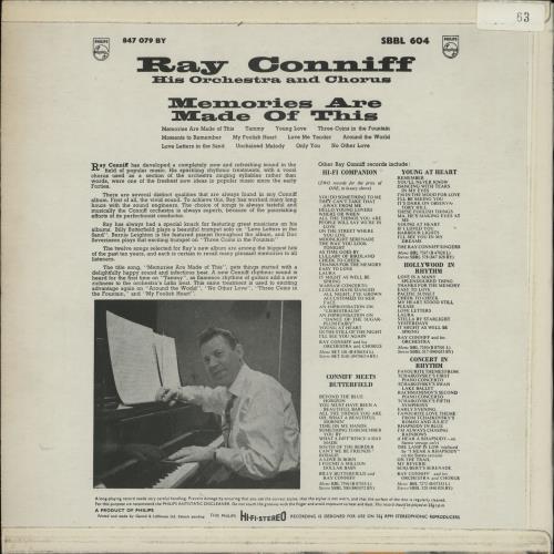 Ray Conniff Memories Are Made Of This vinyl LP album (LP record) UK RD7LPME762524