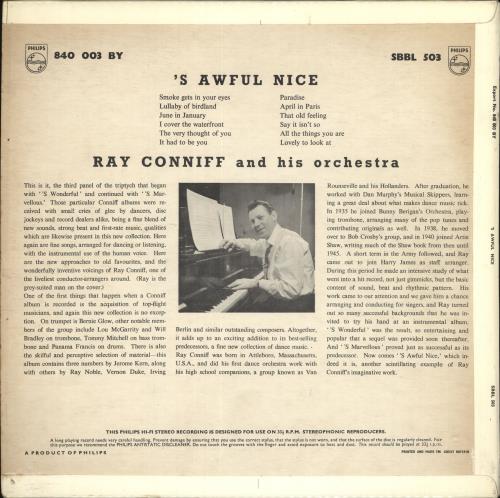 Ray Conniff 'S Awful Nice vinyl LP album (LP record) UK RD7LPSA730449