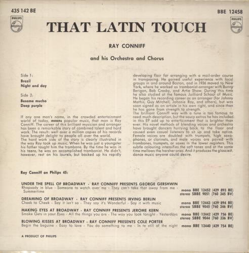 Ray Conniff That Latin Touch EP 7" vinyl single (7 inch record / 45) UK RD707TH762847