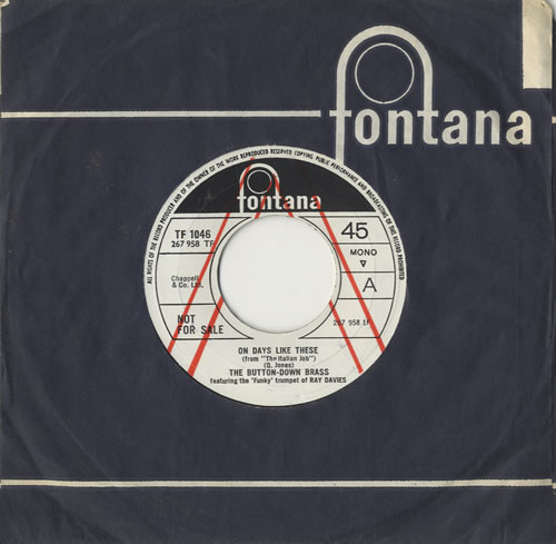 Ray Davies & The Button Down Brass On Days Like These 7" vinyl single (7 inch record / 45) UK T7I07ON482991