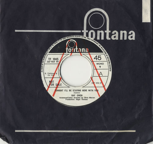 Ray Owen Tonight I'll Be Staying Here With You 7" vinyl single (7 inch record / 45) UK 0WE07TO483727