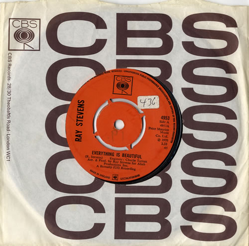 Ray Stevens Everything Is Beautiful - 4 prong 7" vinyl single (7 inch record / 45) UK RDQ07EV585990