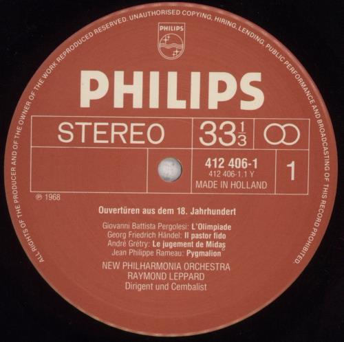 Raymond Leppard Ouvert�ren / Overtures vinyl LP album (LP record) Dutch XC8LPOU851112