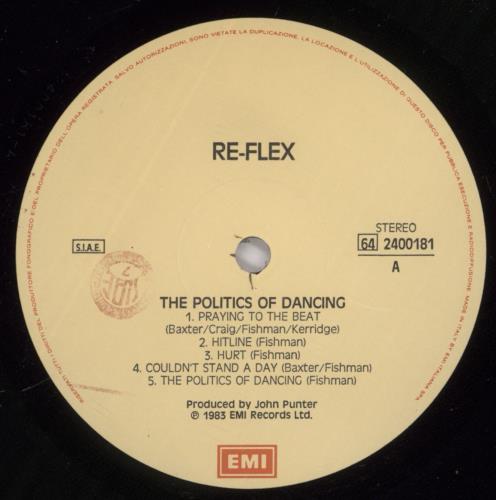 Re-Flex The Politics Of Dancing vinyl LP album (LP record) Italian REFLPTH892899