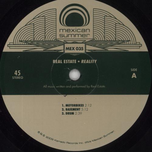 Real Estate Reality - Numbered 12" vinyl single (12 inch record / Maxi-single) US XEB12RE853570