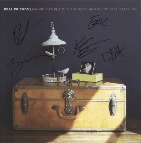 Real Friends Maybe This Place Is The Same and We're Just Changing - Easter Yellow Vinyl - Autographed vinyl LP album (LP record) US XFYLPMA879181