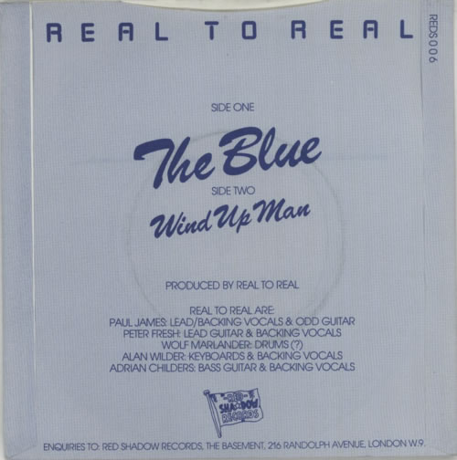 Real To Real The Blue 7" vinyl single (7 inch record / 45) UK R8A07TH614708