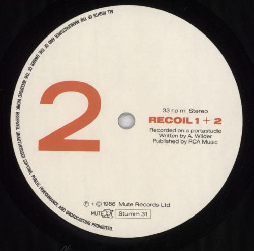 Recoil One + Two - Misprint 12" vinyl single (12 inch record / Maxi-single) UK RCL12ON125906