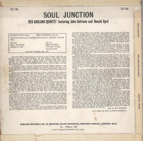 Red Garland Soul Junction vinyl LP album (LP record) UK RG-LPSO731020