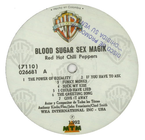 Red Hot Chili Peppers Blood Sugar Sex Magik vinyl LP album (LP record) Colombian RHCLPBL236864
