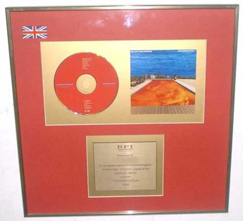 Red Hot Chili Peppers Californication award disc UK RHCAWCA148617