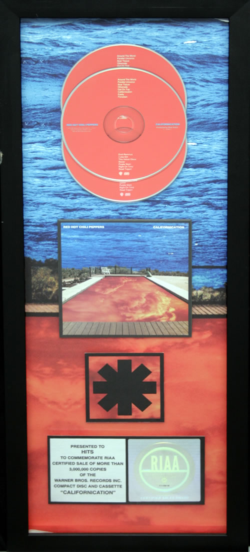 Red Hot Chili Peppers Californication award disc US RHCAWCA241674