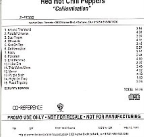 Red Hot Chili Peppers Californication CD-R acetate US RHCCRCA252577