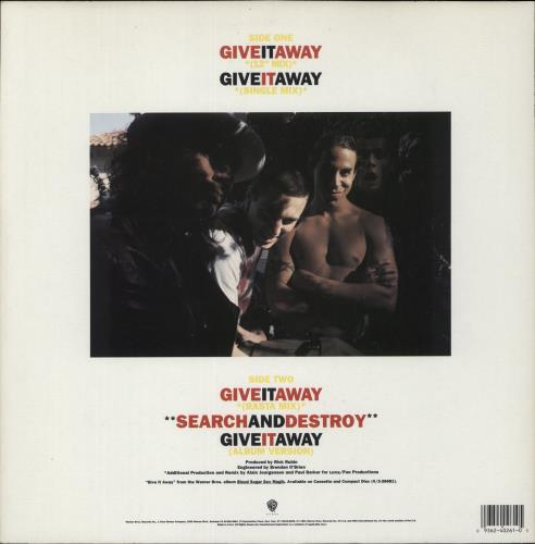 Red Hot Chili Peppers Give It Away 12" vinyl single (12 inch record / Maxi-single) US RHC12GI869439