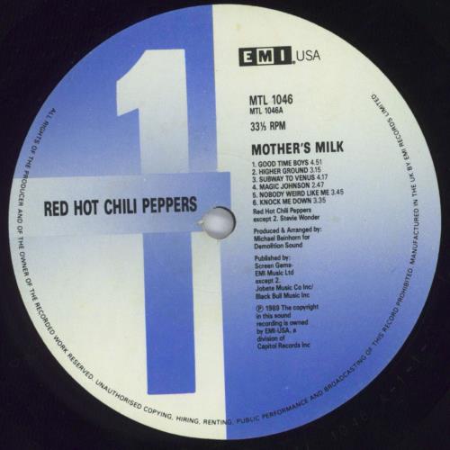 Red Hot Chili Peppers Mother's Milk + Ticket stub vinyl LP album (LP record) UK RHCLPMO820134