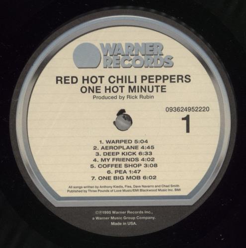 Red Hot Chili Peppers One Hot Minute vinyl LP album (LP record) US RHCLPON881362